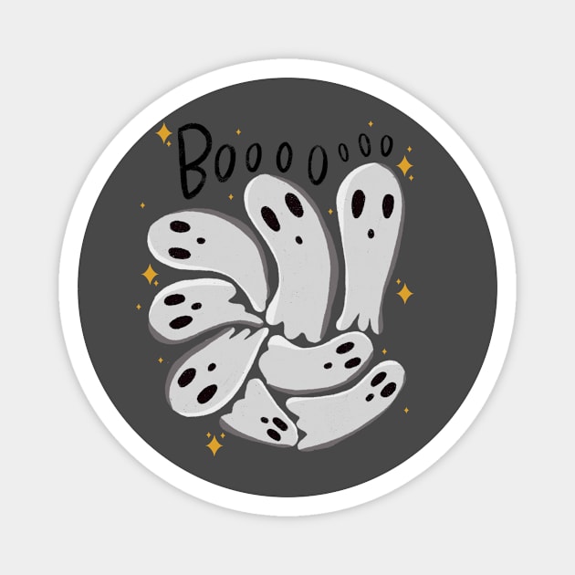 Boo! Spooky and friendly ghosts Magnet by Maddyslittlesketchbook